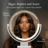 FANCII LED makeup mirror with premium bulbs and even illumination features highlighted