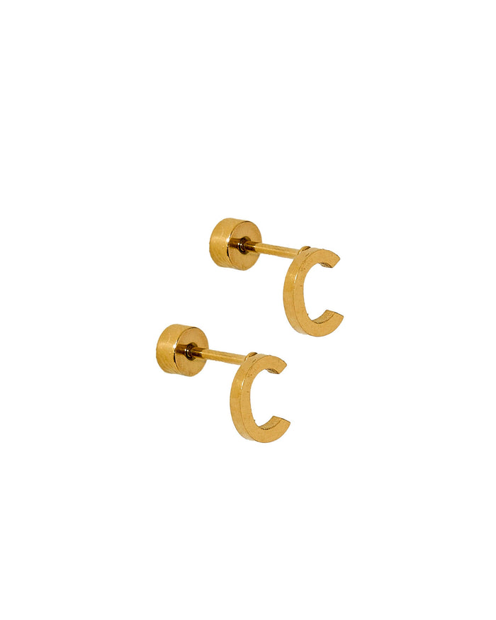 LINNY CO | Screwback Stud Earrings - Initial C
