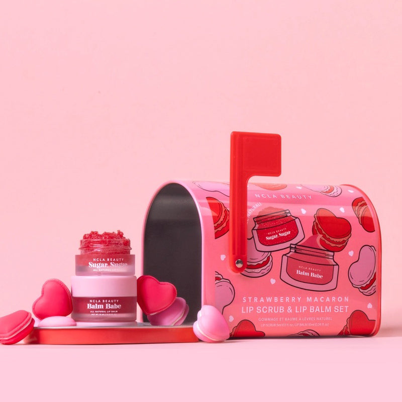 NCLA-BEAUTY-Strawberry-Macaron-Valentine's-Day-Lip-Care-Set