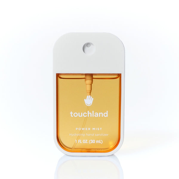 Touchland Power Mist hydrating hand sanitizer in Spiced Pumpkin-Tini flavor, 1 fl oz bottle