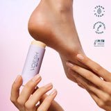 Woman applying VOESH NEW YORK Lavender Heel Repair Duo to heel, vegan and dermatologist tested