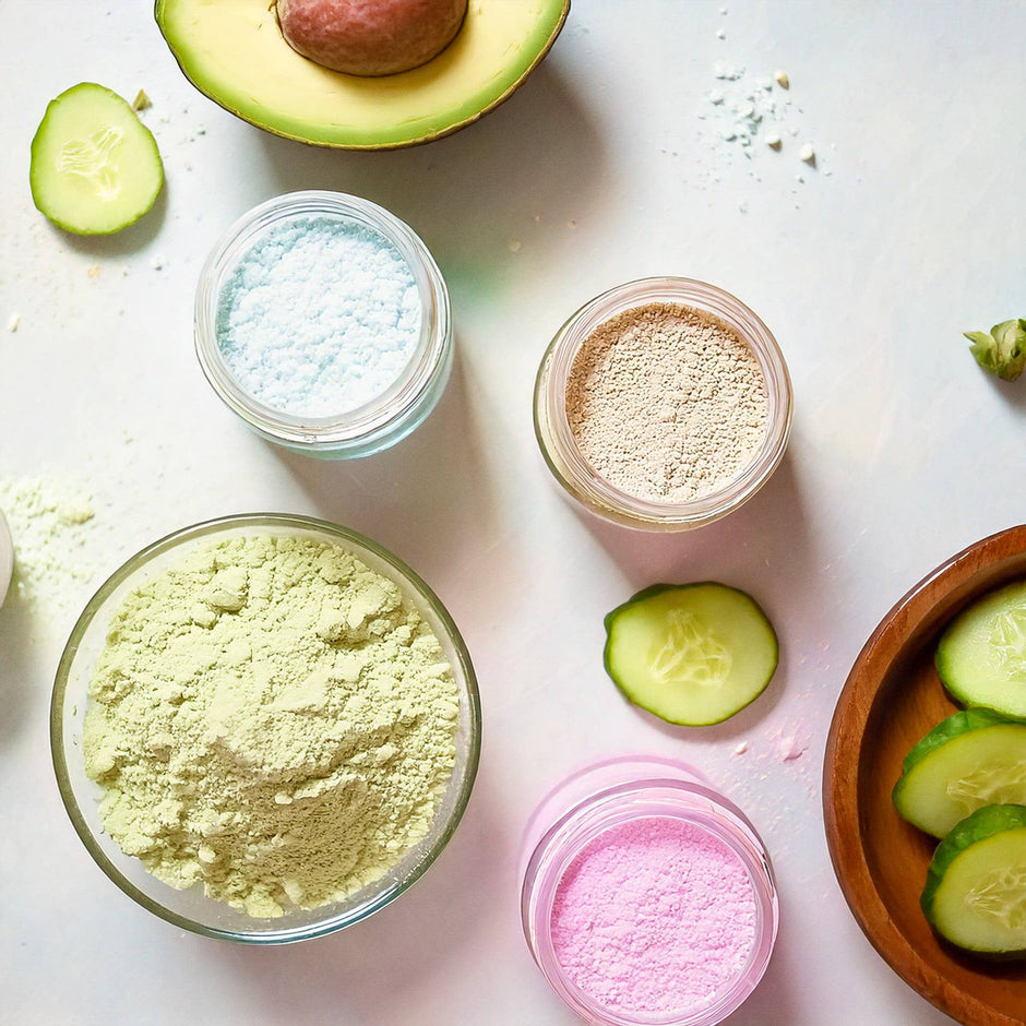 MUSEE Daydreamer Soak natural skincare ingredients including avocado, powders and cucumber slices