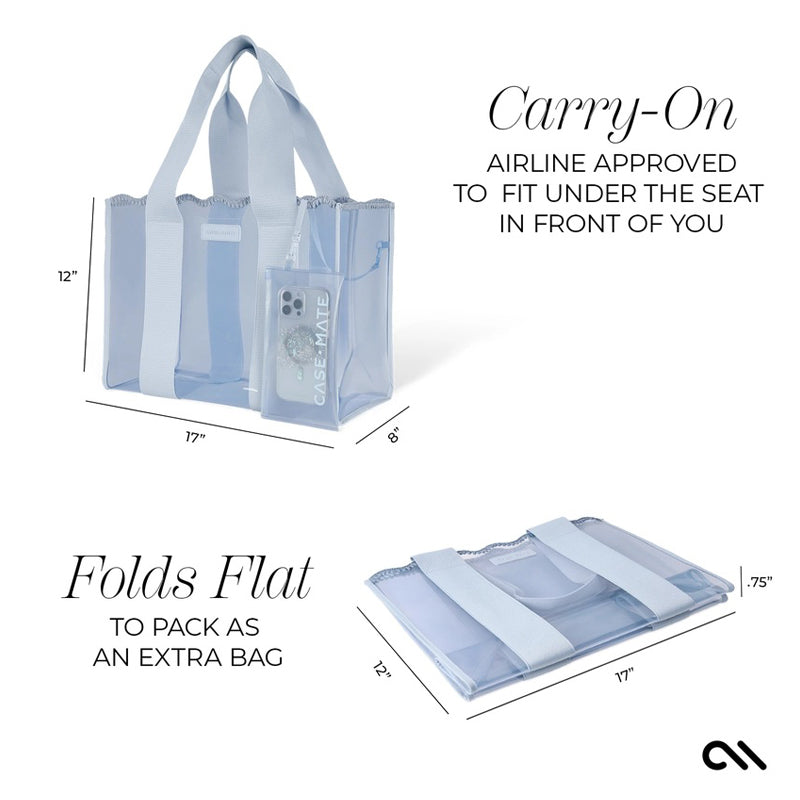 CASE-MATE | Carolina Blue Crochet Wave Jelly Tote Bag w/ Phone Pouch