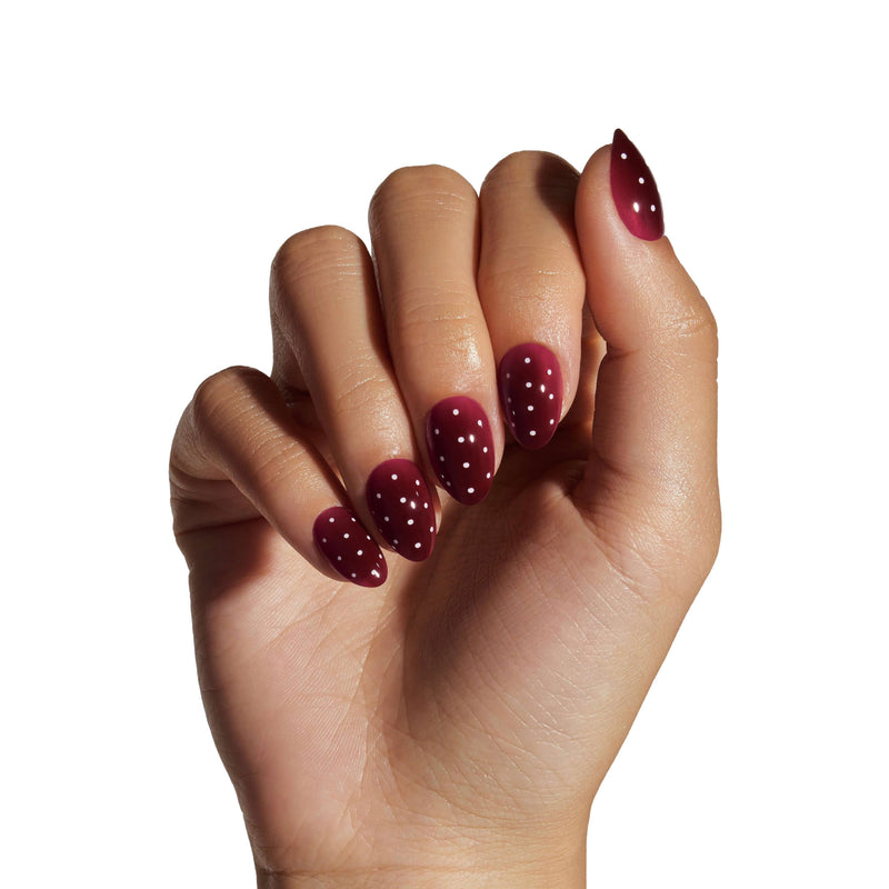 CELEBRITIPS | Berry Polka Dot Press On Nails