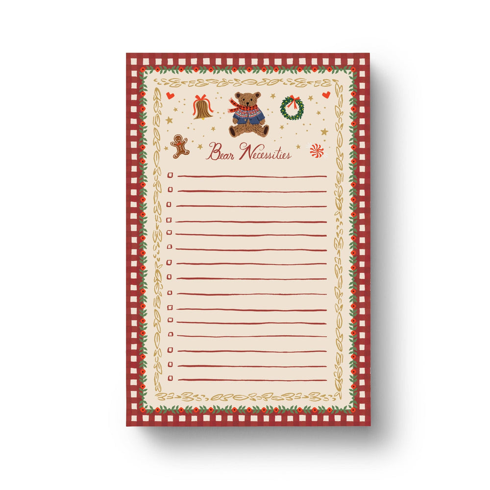 Rifle Paper Co. Beary Christmas Holiday Notepad with teddy bear and festive decorations