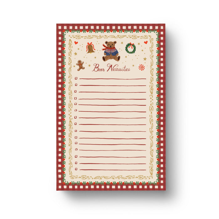 Rifle Paper Co. Beary Christmas Holiday Notepad with teddy bear and festive decorations