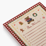 Rifle Paper Co. Beary Christmas Holiday Notepad with teddy bear and festive decorations on cream background