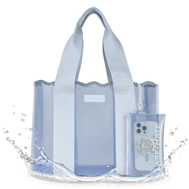 CASE-MATE | Carolina Blue Crochet Wave Jelly Tote Bag w/ Phone Pouch