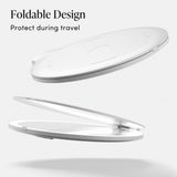 Fancii Abigail rechargeable travel mirror with foldable design shown in open and closed positions