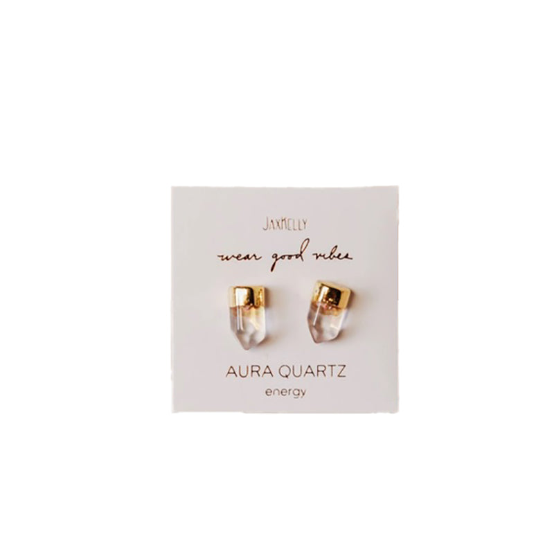 jaxkelly-gold-dip-aura-quartz-point-stud-earring