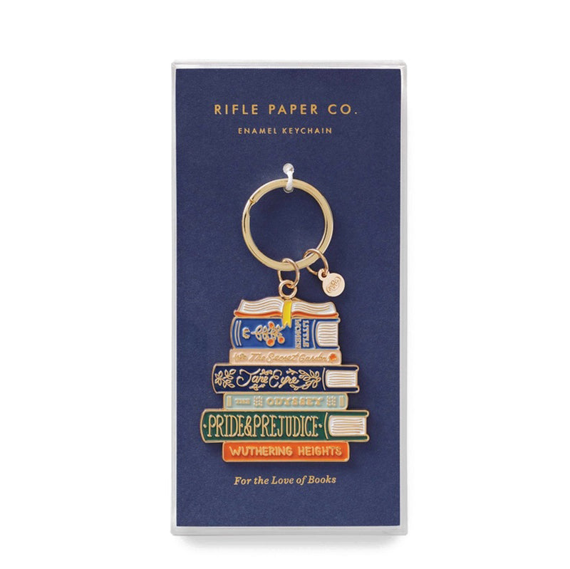 rifle-paper-co-book-club-enamel-keychain-packaged