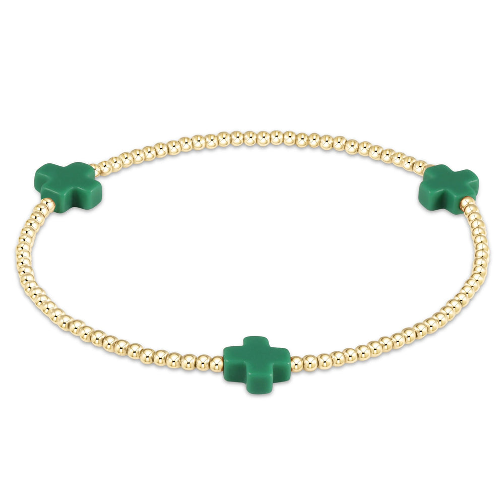 ENEWTON | Signature Cross 2mm Gold Bracelet - Emerald