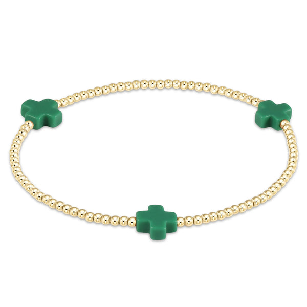 ENEWTON | Signature Cross 2mm Gold Bracelet - Emerald