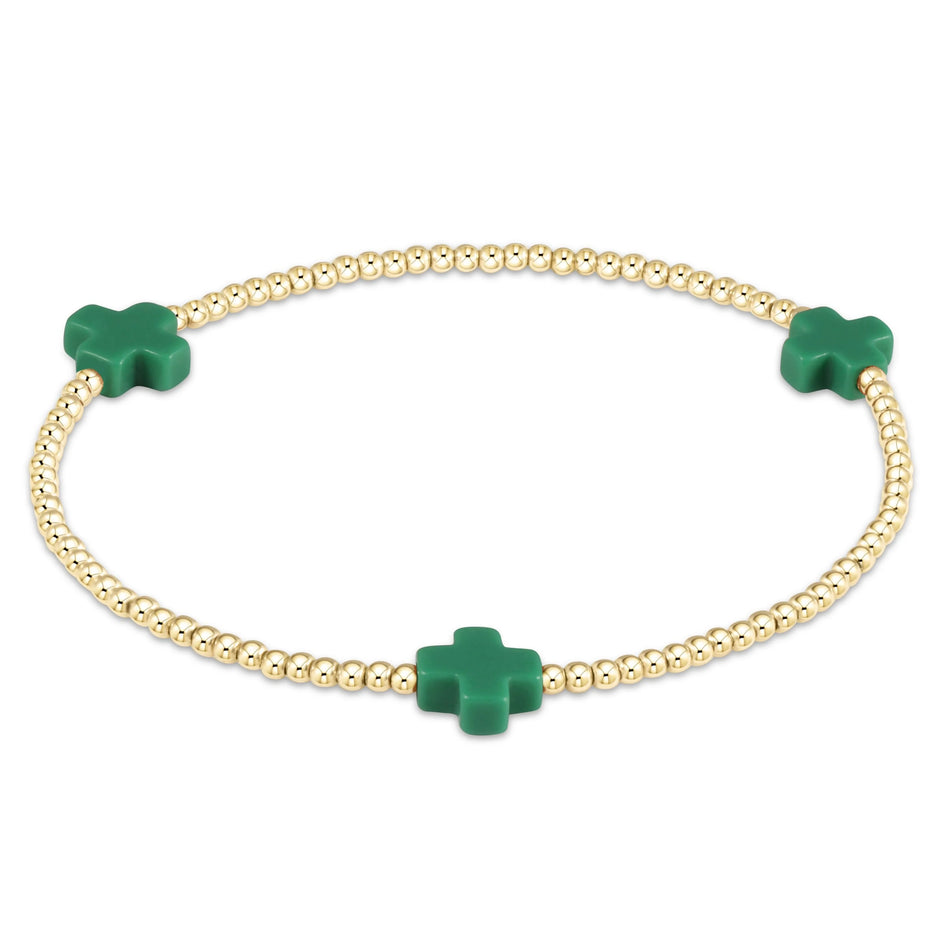 ENEWTON | Signature Cross 2mm Gold Bracelet - Emerald