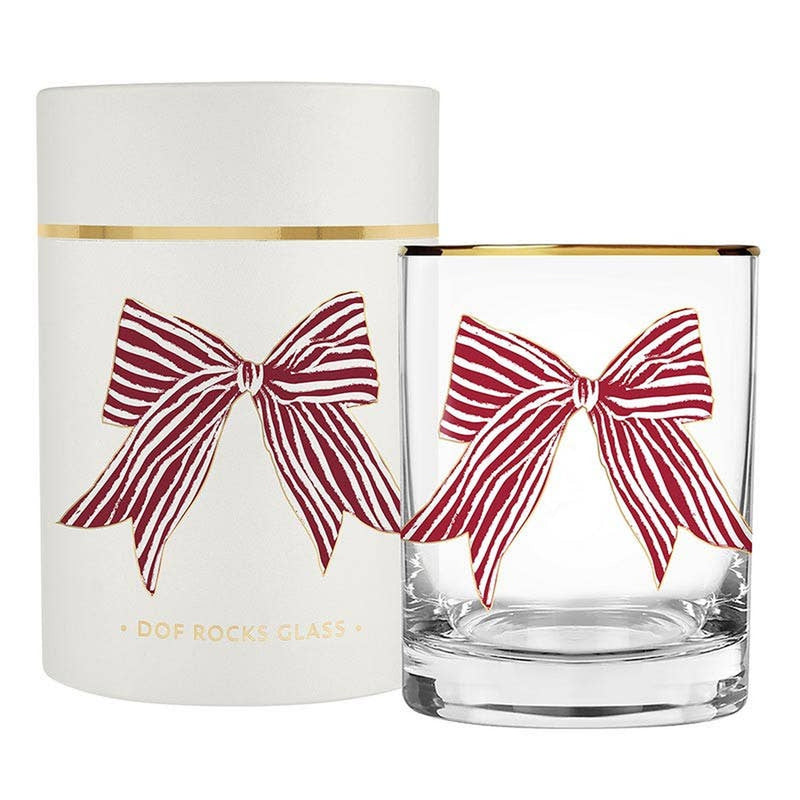 SANTA BARBARA DESIGN STUDIO | Red Striped Bow DOF Glass
