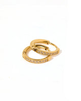 LINNY CO | Huggie Earrings - Scarlett Hoop Gold 12mm CZ