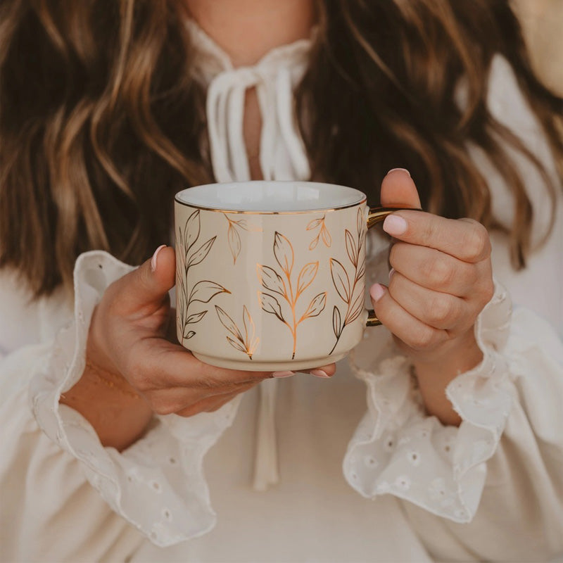 SWEET-WATER-DECOR-Gold-Leaves-Coffee-Mug