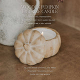 Wooden pumpkin candle with soy wax, 50+ hour burn time, non-toxic ingredients