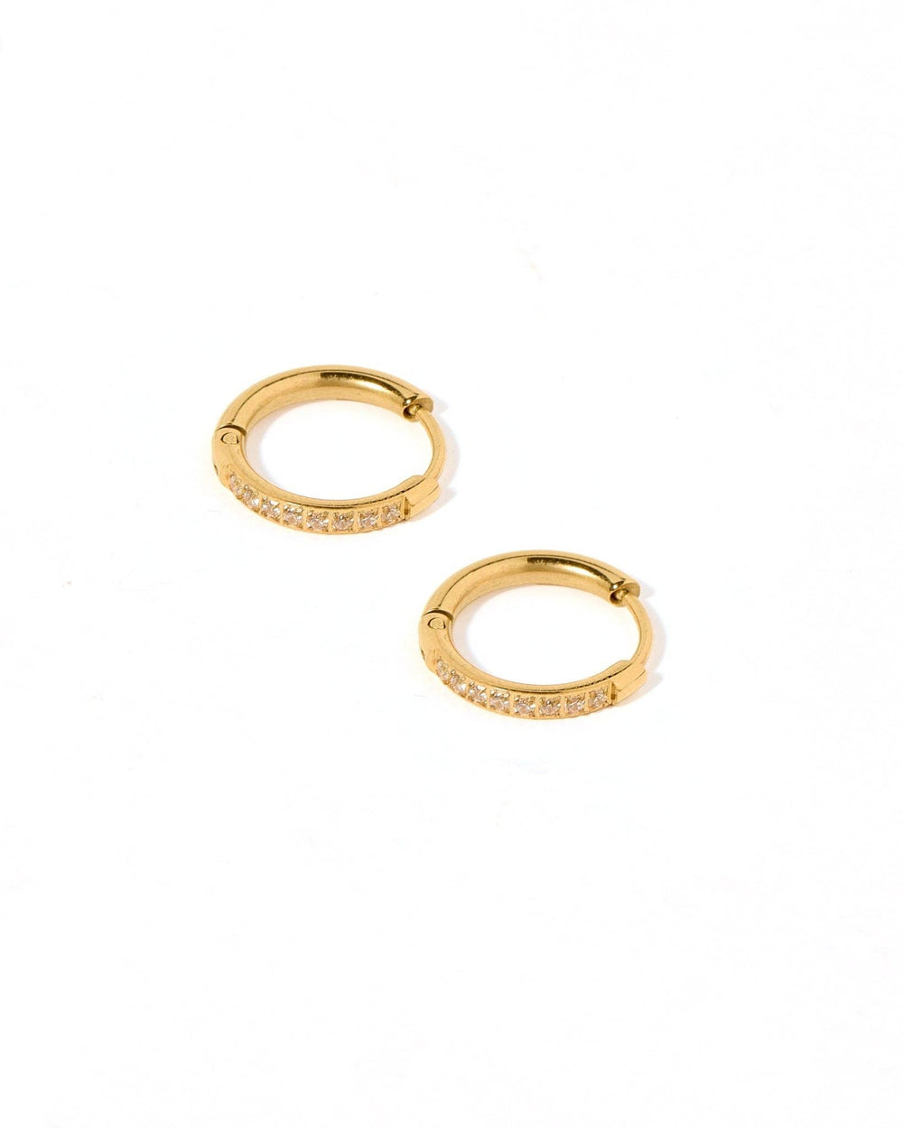 LINNY CO | Huggie Earrings - Scarlett Hoop Gold 12mm CZ