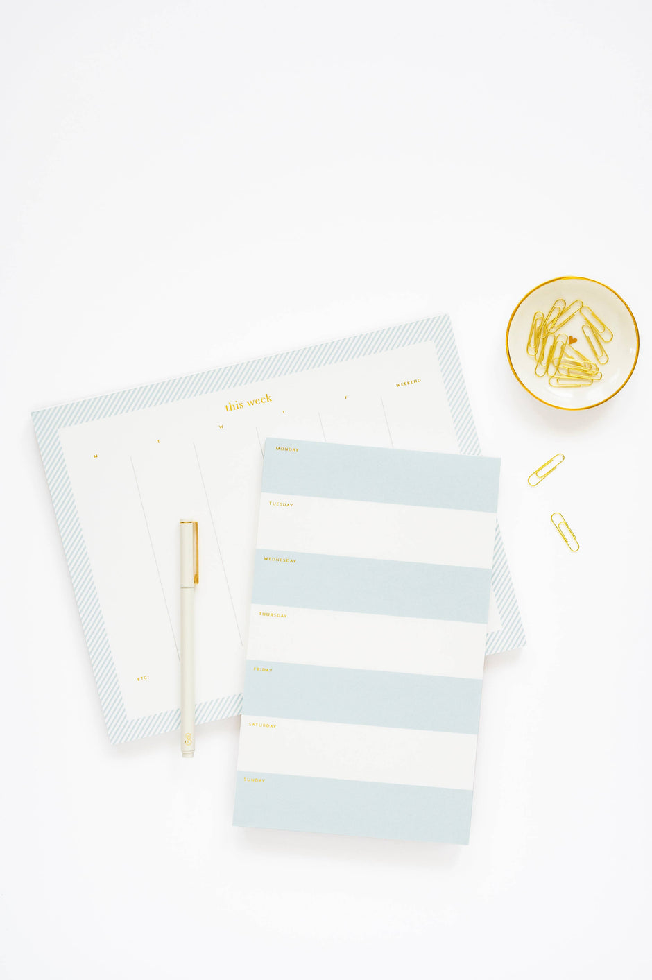 SUGAR PAPER | Blue Striped Weekly Notepad