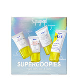 Supergoop! sunscreen product set packaging on a white background