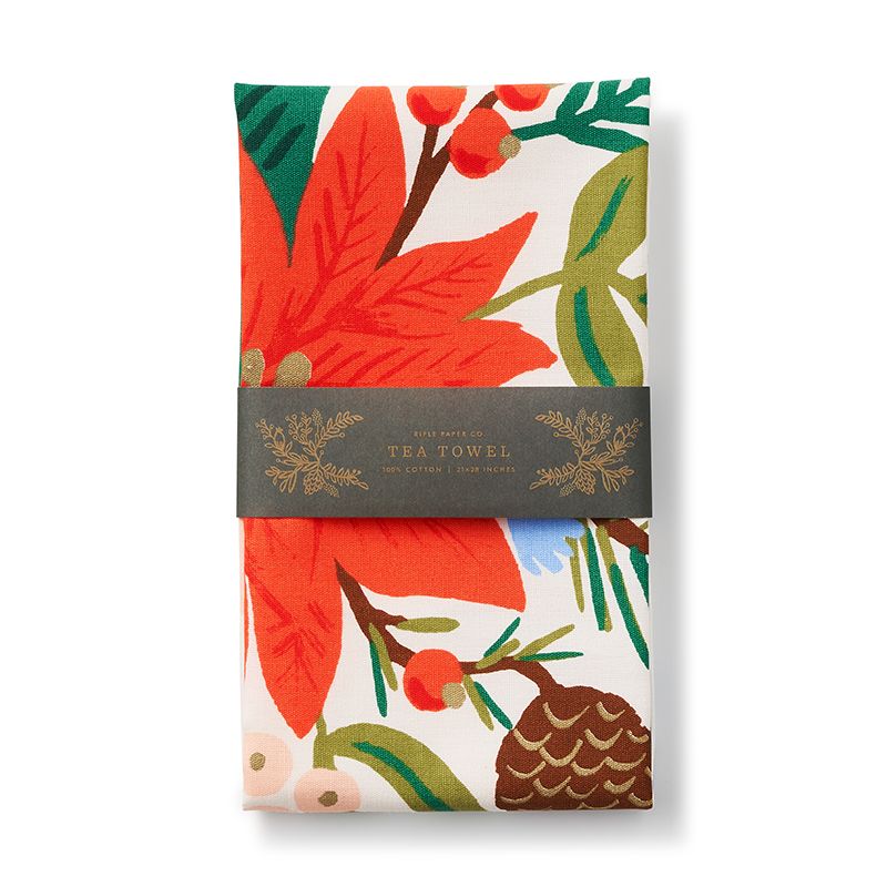 rifle-paper-co-holiday-bouquet-tea-towel-packaged