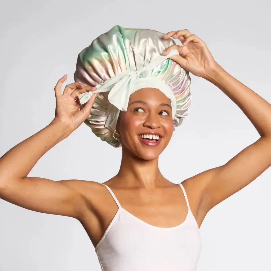 KITSCH | Adjustable Oversized Satin Bonnet - Aura