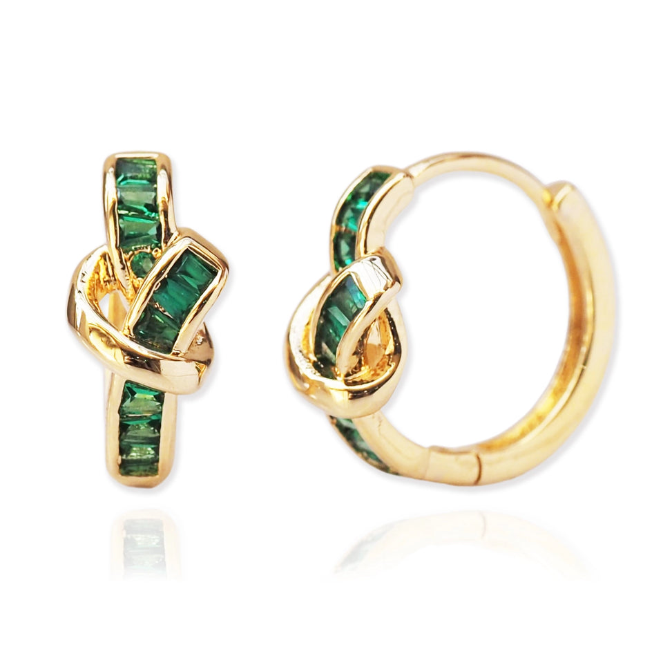 TAI RITTICHAI | Love Knot Baguette Art Deco Huggie