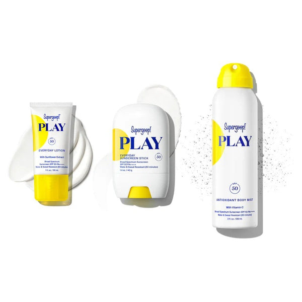 Supergoop! PLAY Date Pool & Sport SPF Kit flat lay