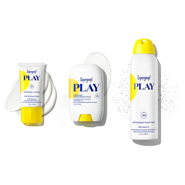 Supergoop! PLAY Date Pool & Sport SPF Kit flat lay