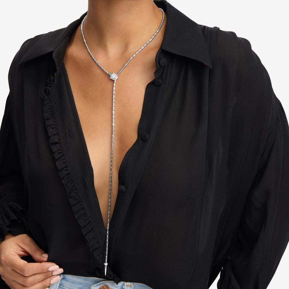 MELINDA MARIA | Jaguar Bolo Lariat Necklace