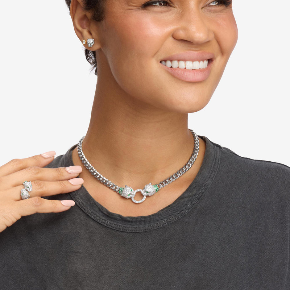 MELINDA MARIA | Jaguar Cuban Chain Necklace 6.8mm