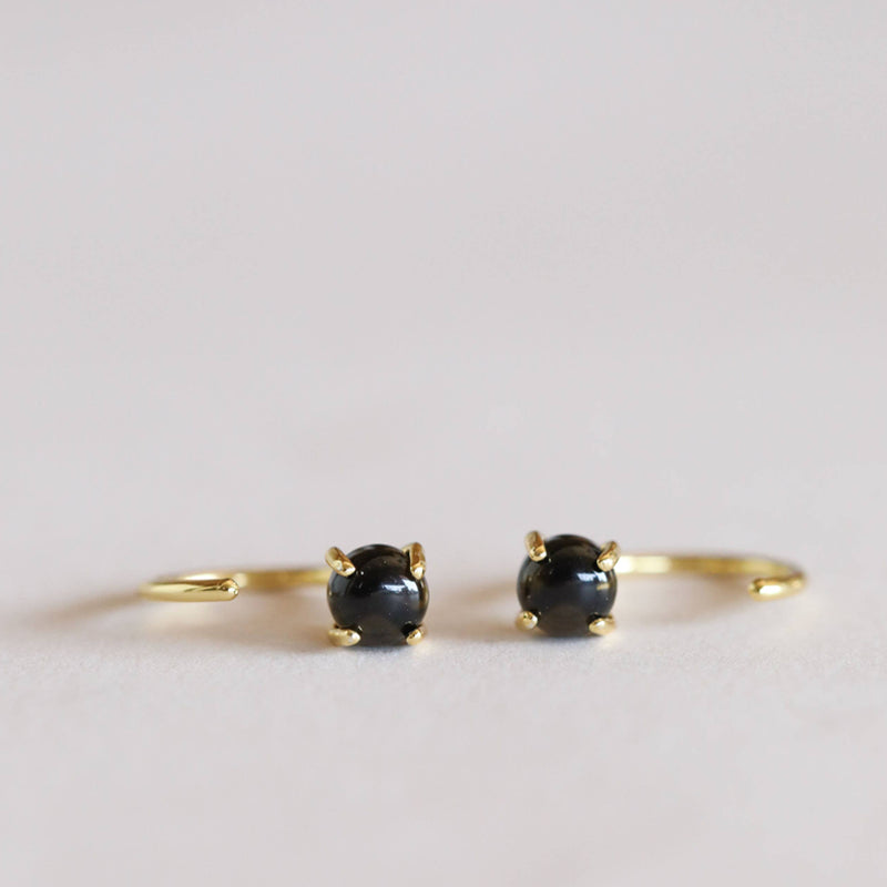 jaxkelly-obsidian-huggie-earrings-top-view