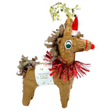 TOPS MALIBU | Mini Tabletop Reindeer Piñata — brown, tops-malibu-mini-tabletop-reindeer-piñata