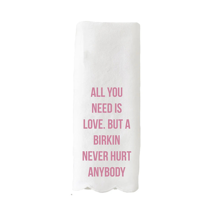 TOSS DESIGNS | All You Need Is Love and a Birkin Guest Towel
