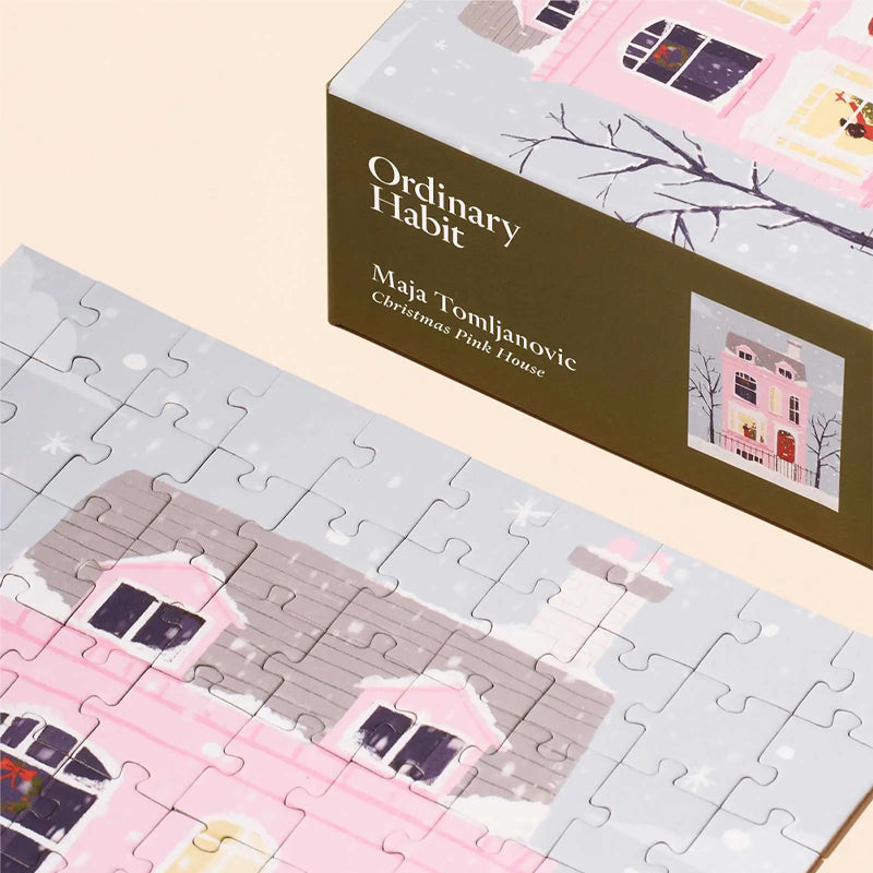ordinary-habit-christmas-pink-house-100-piece-puzzle-lifestyle