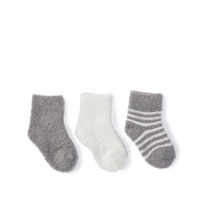 BAREFOOT DREAMS | CozyChic Lite Infant Sock Set - Pewter/Pearl