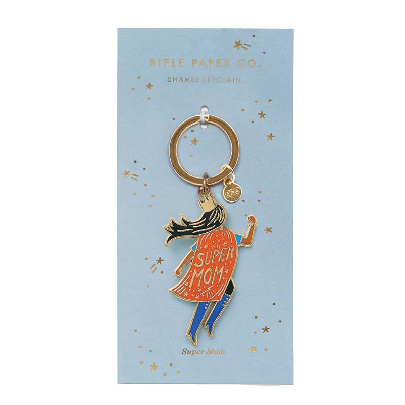 rifle-paper-soaring-super-mom-keychain-packaged