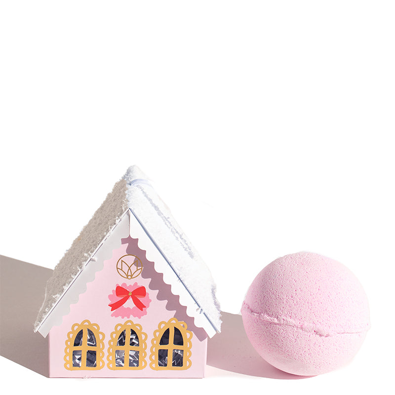 musee-bath-bomb-village-house-holiday-ornament-pink