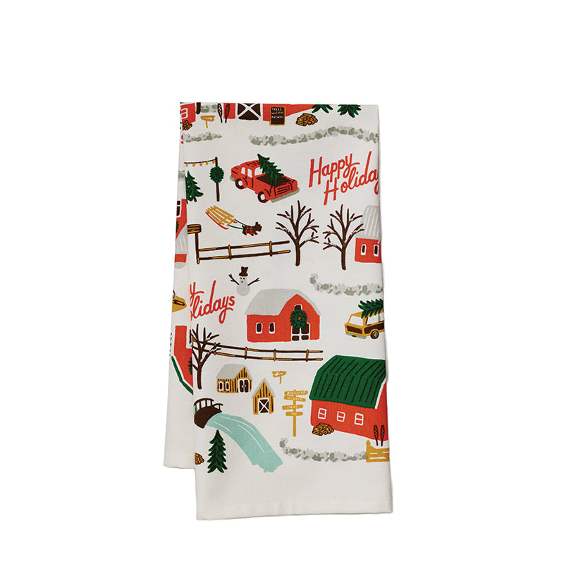 rifle-paper-co-christmas-tree-farm-tea-towel-folded
