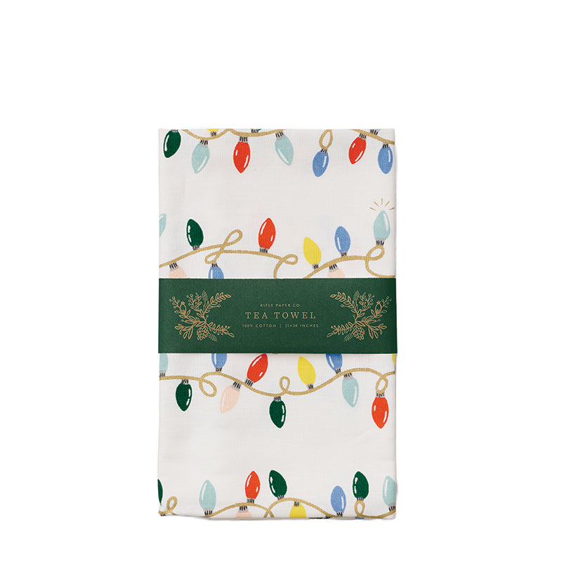 rifle-paper-co-holiday-lights-tea-towel-packaged