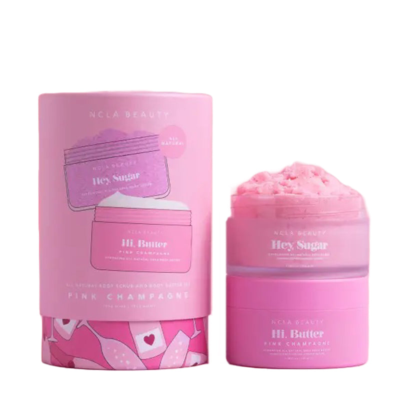 NCLA BEAUTY | Pink Champagne Body Scrub + Body Butter Gift Set